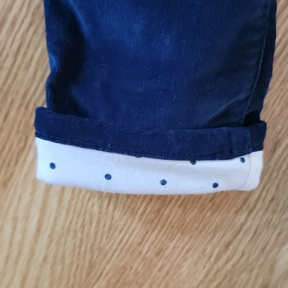 Baby Gap 1969 Blue Corduroy Pink Lined Pants